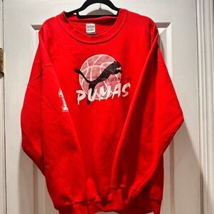Gildan | Red Crewneck Sweater with Ribbed Cuffs